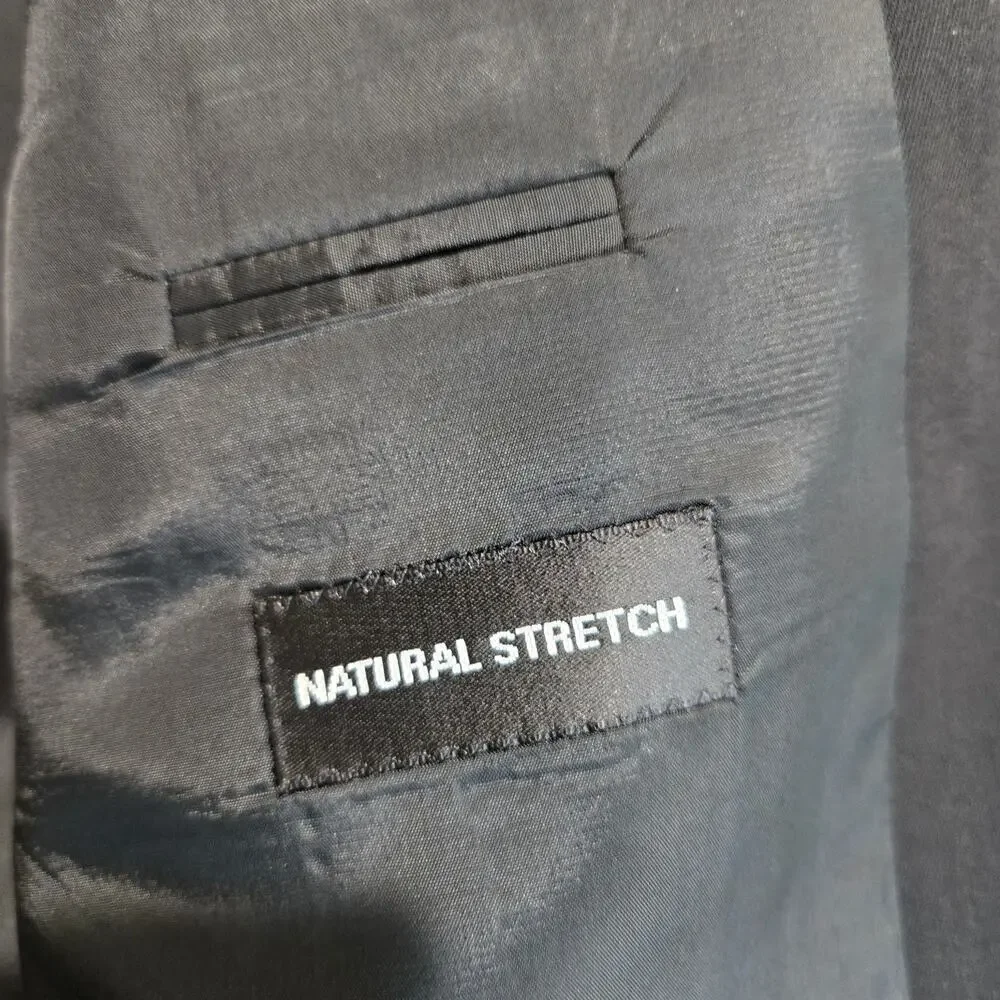 Vtg Hugo Boss 100% Wool Black 3-button Blazer Sports Coat Made in the USA 43R
